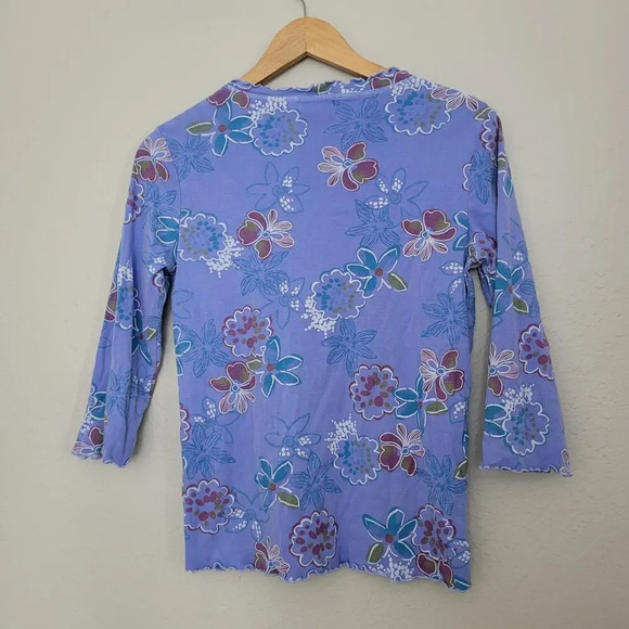 Fresh Produce Women's Floral V-Neck Top Size L Multicolor USA Minimalist Prairie - Picture 3 of 6